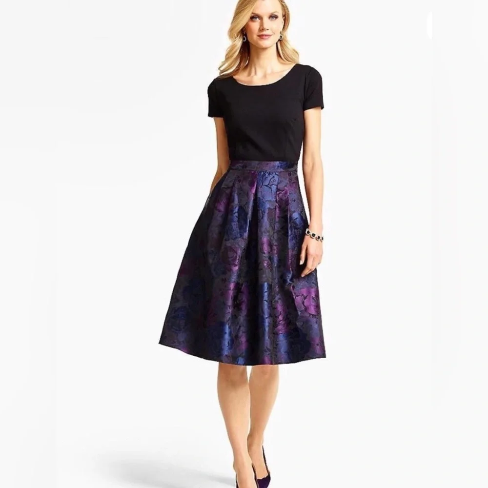 Talbots Ponte-blocked Rose Jacquard Dress - Size 20W - Picture 8 of 10